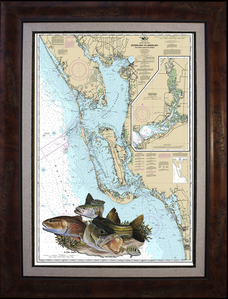 Chart Art | Charlotte Harbor 3 Fish Slam | Steve Whitlock Game