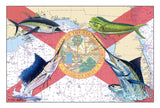 Chart Art - Florida Flag Offshore Fish