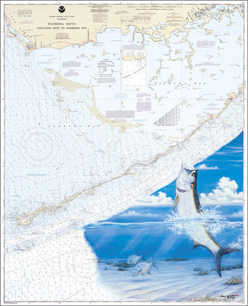Chart Art | Middle Keys Tarpon | Steve Whitlock Game Fish Art