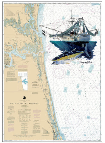 SALE - Endangered Species Shrimp Boat Chart Art
