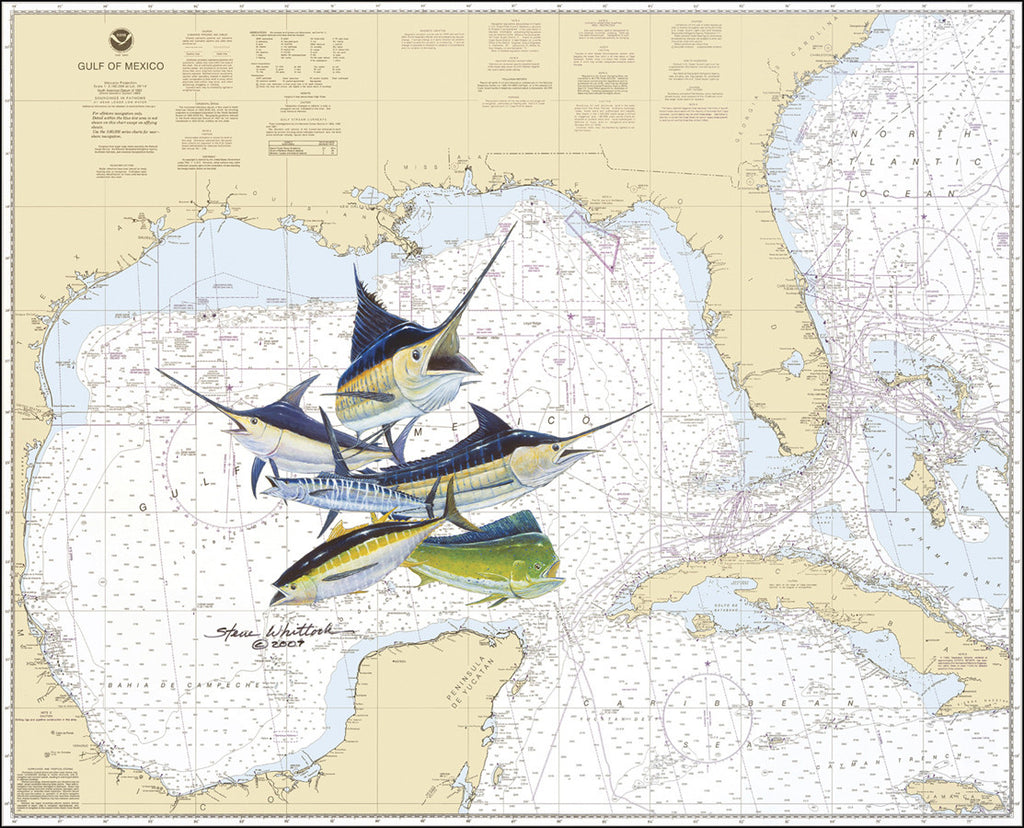 NOAA Chart 411: Gulf Of Mexico - 1:2,160,000 Scale Nautical Chart
