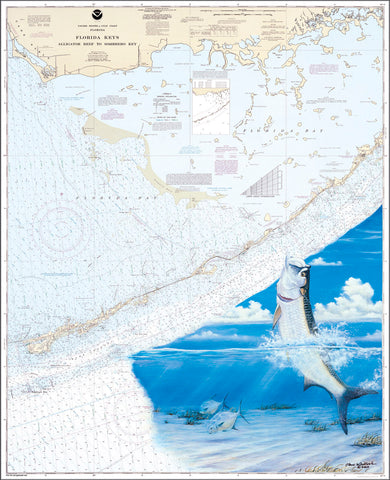 SALE - Middle Keys Tarpon Chart Art