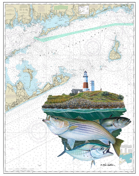 SALE - Montauk Lighthouse Slam Chart Art