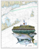 Chart Art - Montauk Lighthouse Slam