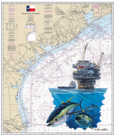 SALE - Texas Nansen Spar and Tuna Chart Art