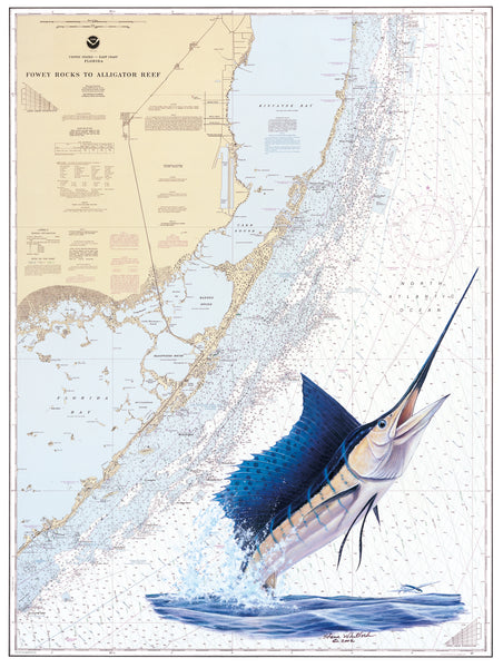 SALE - Upper Keys Sailfish Chart Art