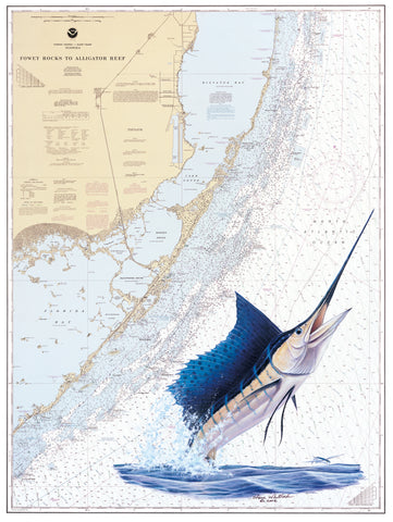 SALE - Upper Keys Sailfish Chart Art