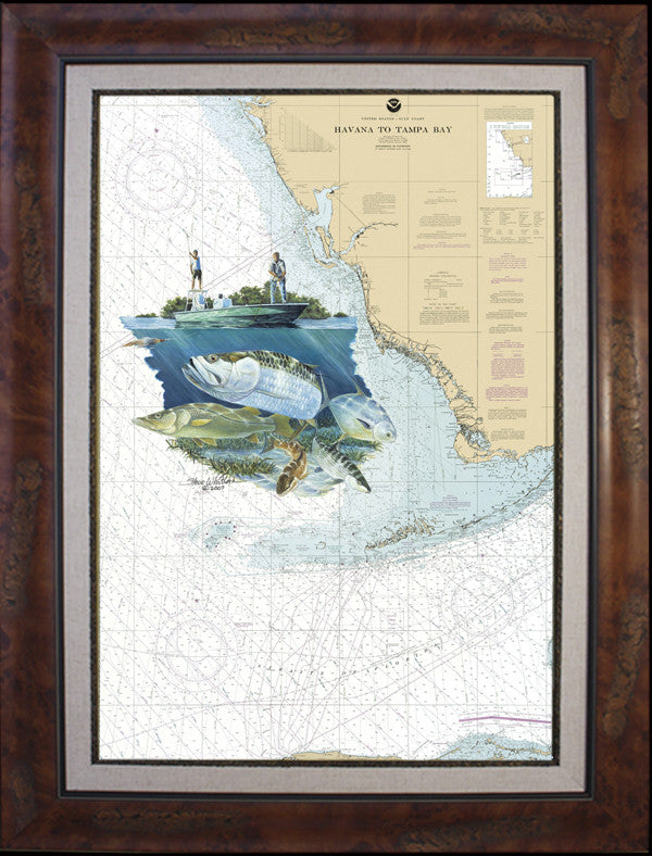 Chart Art | Hells Bay Slam | Steve Whitlock Game Fish Art